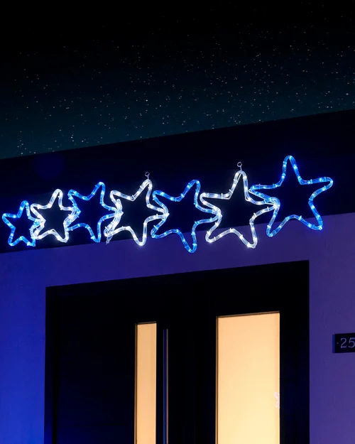 WeRChristmas Multi-Colour 7-Star Christmas Rope Light Silhouette White And Blue 119 Cm - No Size Image 2