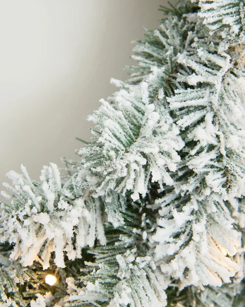 WeRChristmas White Snow-Flocked Pre-Lit Christmas Wreath With Warm White Leds 76 Cm - No Size Image 5