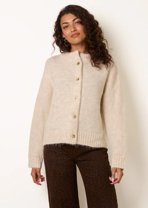 Blue Vanilla Beige Button Front Cardigan - L Image 1