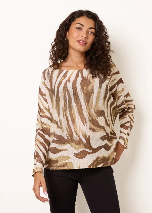 Blue Vanilla Beige Metallic Batwing Foil Effect Jumper - One Size Image 1