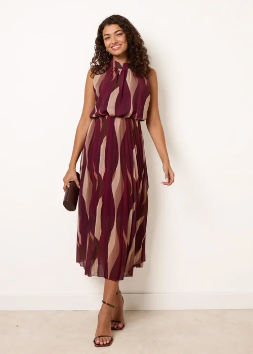 Blue Vanilla Purple Sleeveless Puffball Pleated Dress - L Image 1