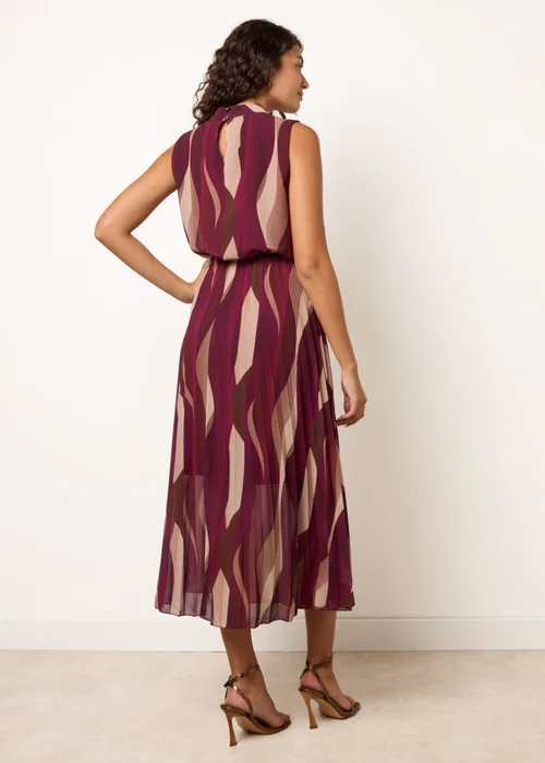 Blue Vanilla Purple Sleeveless Puffball Pleated Dress - L Image 4