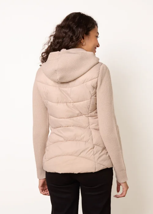 Blue Vanilla Stone Knitted Sleeve Puffer Jacket - S Image 4