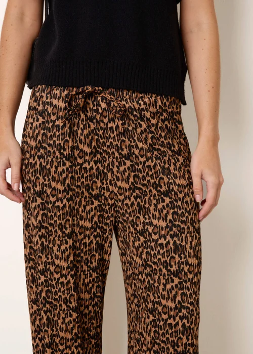 Blue Vanilla Brown Leopard Print Wide Leg Trousers - S/M Image 3