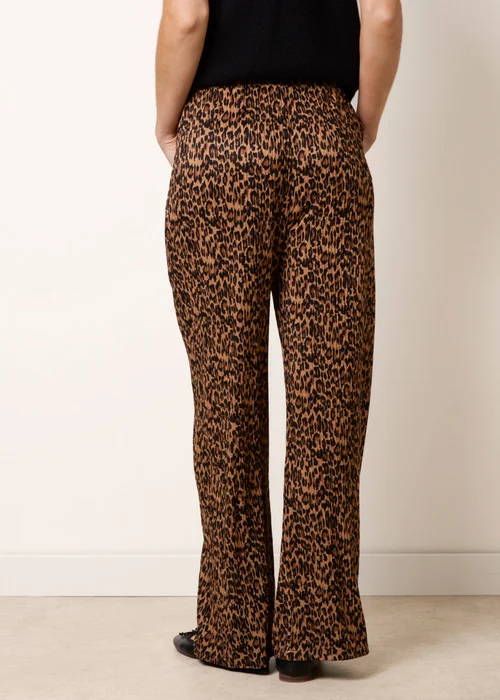 Blue Vanilla Brown Leopard Print Wide Leg Trousers - S/M Image 4