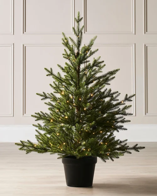 WeRChristmas Green Pre-Lit Potted Douglas Fir Artificial Christmas Tree 150 Warm White Leds 3 Ft - No Size Image 2