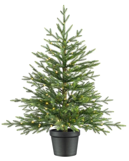 WeRChristmas Green Pre-Lit Potted Douglas Fir Artificial Christmas Tree 150 Warm White Leds 3 Ft - No Size Image 1