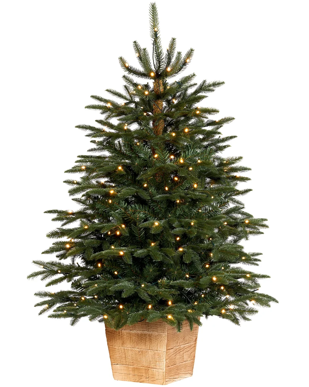 WeRChristmas Green Pre-Lit Potted Alaskan Fir Artificial Christmas Tree 150 Warm White Leds 4 Ft - No Size Image 1