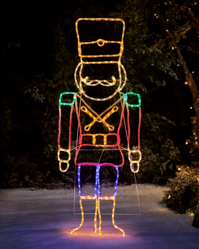 WeRChristmas Pre-Lit Kings Guard Nutcracker Rope Light Silhouette 147 Cm