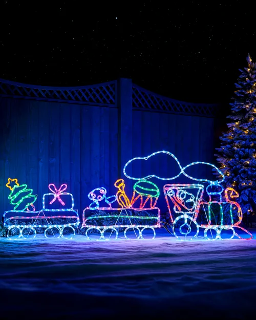 WeRChristmas White Animated Led Train Rope Light Silhouette 2.3 M - No Size Image 2