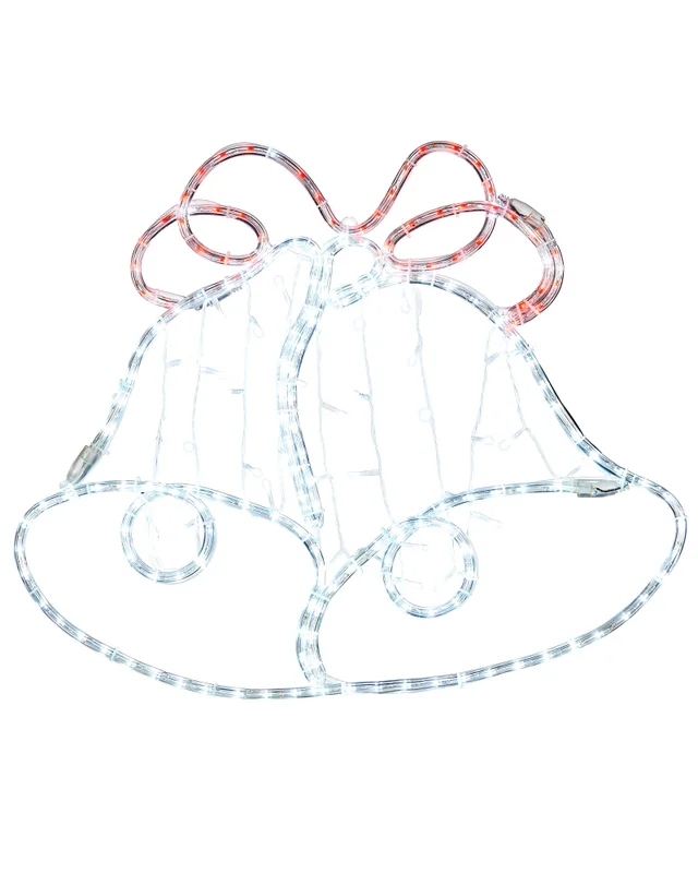 WeRChristmas Multi-Colour Pre-Lit Twin Bells Rope Light Silhouette 65 Cm