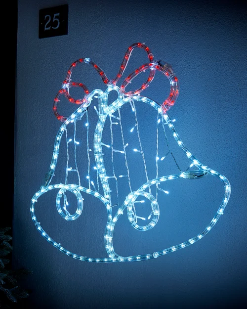 WeRChristmas Multi-Colour Pre-Lit Twin Bells Rope Light Silhouette 65 Cm - No Size Image 4