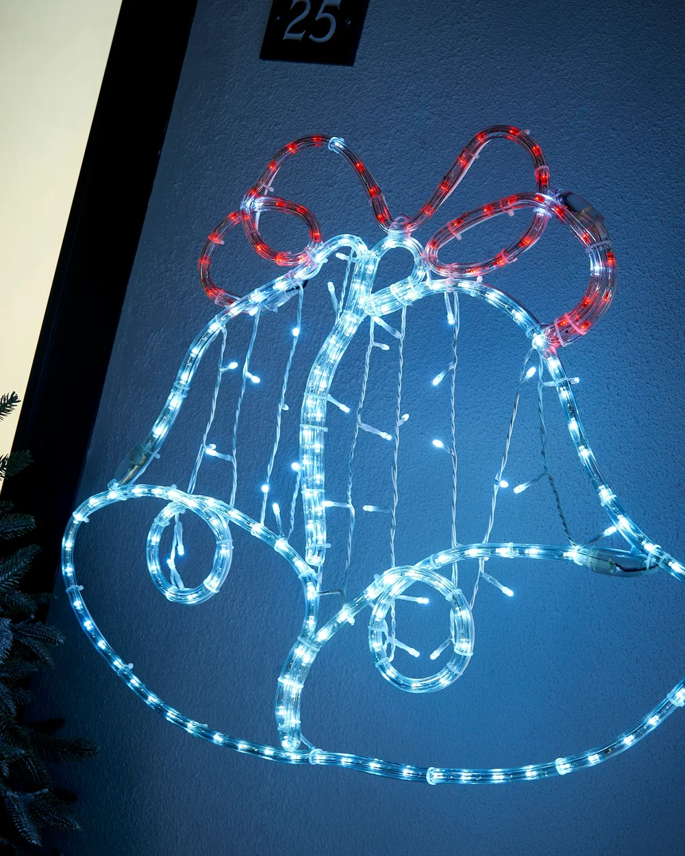 WeRChristmas Multi-Colour Pre-Lit Twin Bells Rope Light Silhouette 65 Cm - No Size Image 3