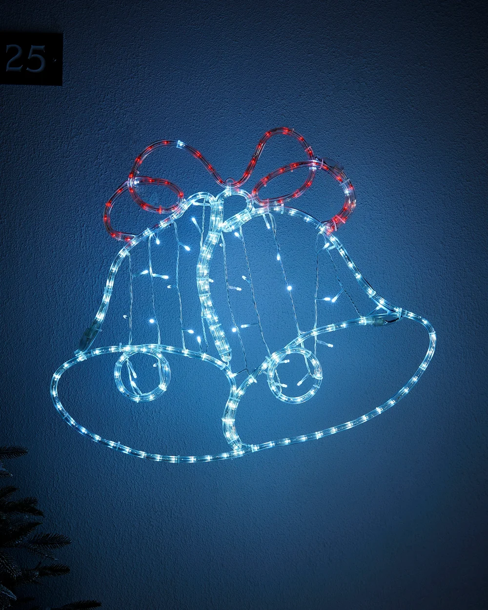 WeRChristmas Multi-Colour Pre-Lit Twin Bells Rope Light Silhouette 65 Cm - No Size Image 2