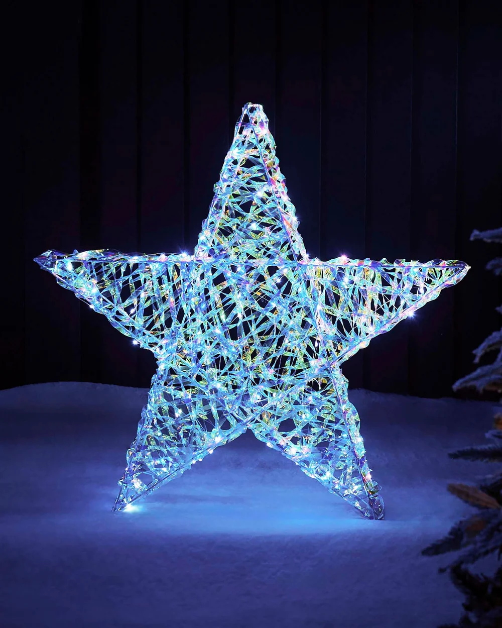 WeRChristmas Multi-Colour Pre-Lit 3D Iridescent Star Silhouette 81 Cm - No Size Image 2