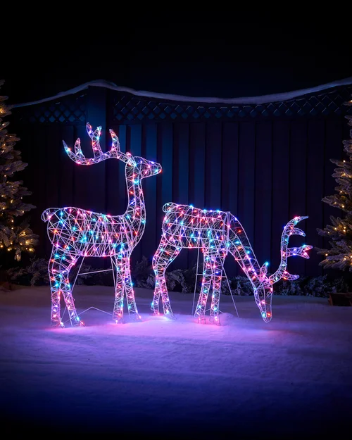 WeRChristmas White Pre-Lit 2D Aurora Reindeer 100 Cm - No Size Image 5