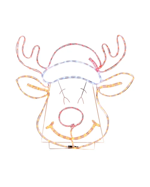WeRChristmas Red Pre-Lit Rudolph Red Nose Reindeer Rope Light Silhouette 80 Cm - No Size Image 1
