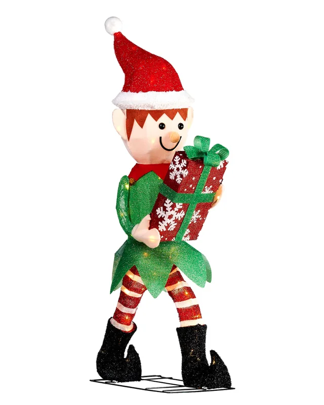 WeRChristmas White Pre-Lit 3D Mesh Elf 1 M