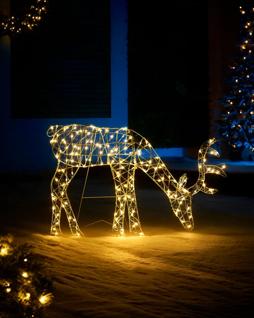 WeRChristmas Multi-Colour 2D Grazing Reindeer Silhouette 95 Cm - No Size Image 2