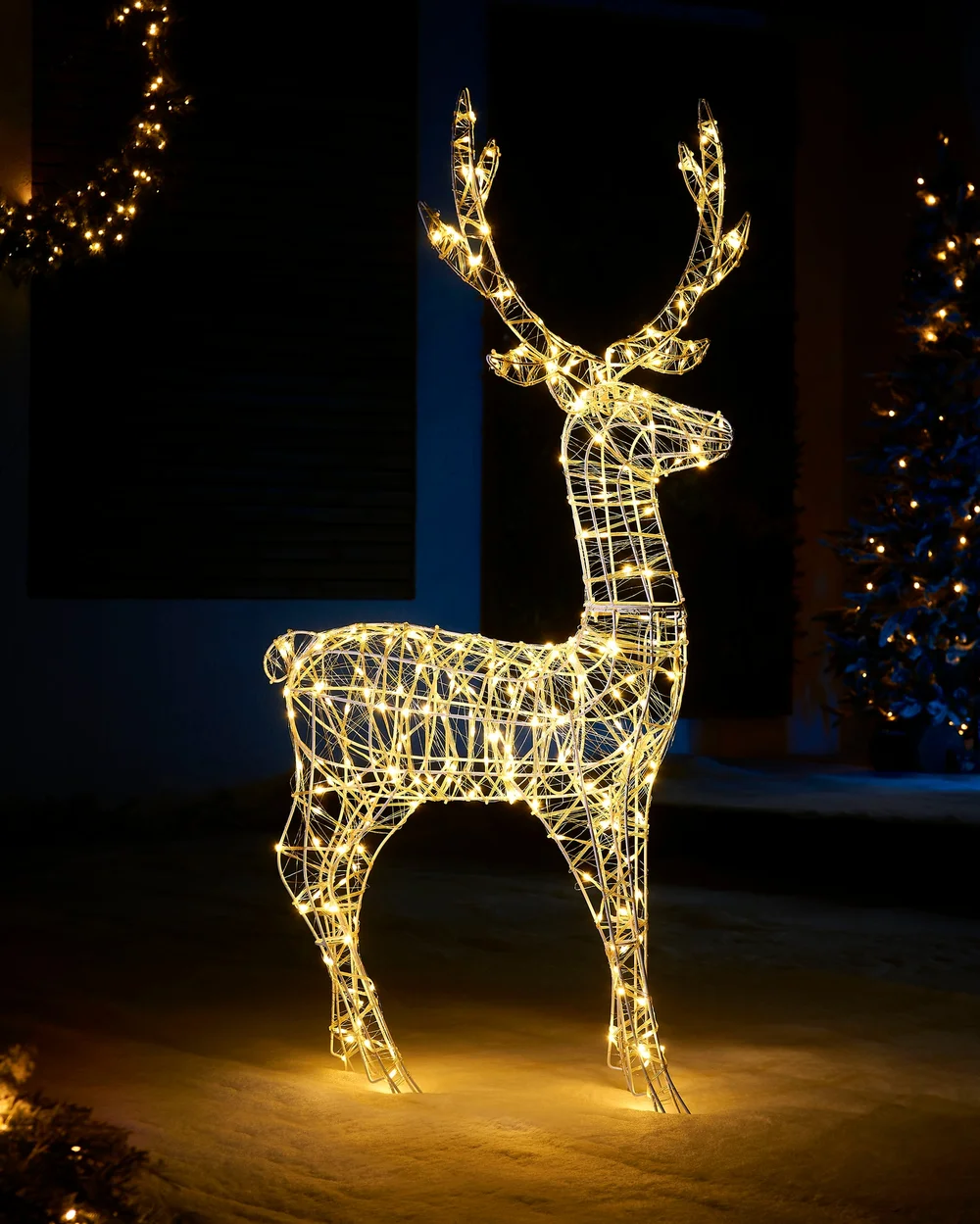 WeRChristmas White 3D Standing Reindeer Silhouette 121 Cm - No Size Image 1