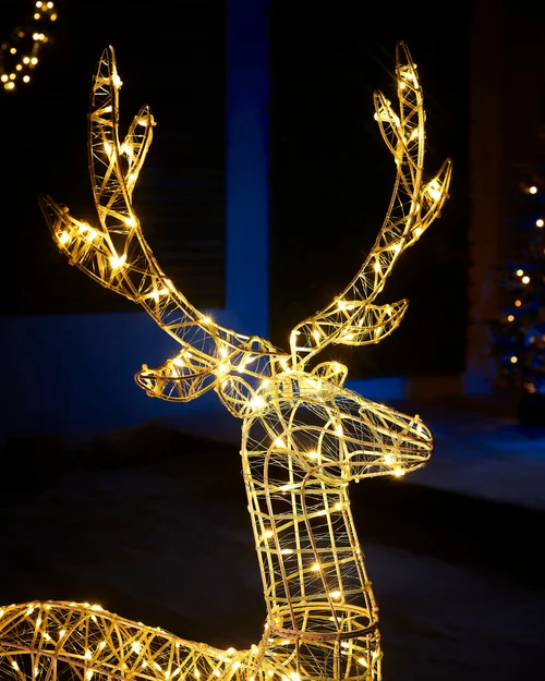 WeRChristmas White 3D Standing Reindeer Silhouette 121 Cm - No Size Image 2