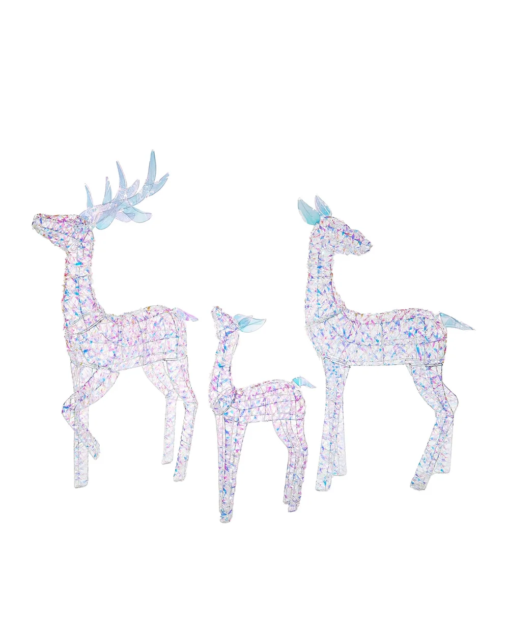WeRChristmas Multi-Colour Pre-Lit 3D Iridescent Reindeer Family Silhouette 125 Cm - No Size Image 1