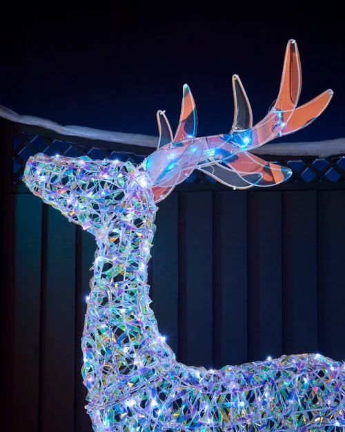 WeRChristmas Multi-Colour Pre-Lit 3D Iridescent Reindeer Family Silhouette 125 Cm - No Size Image 3