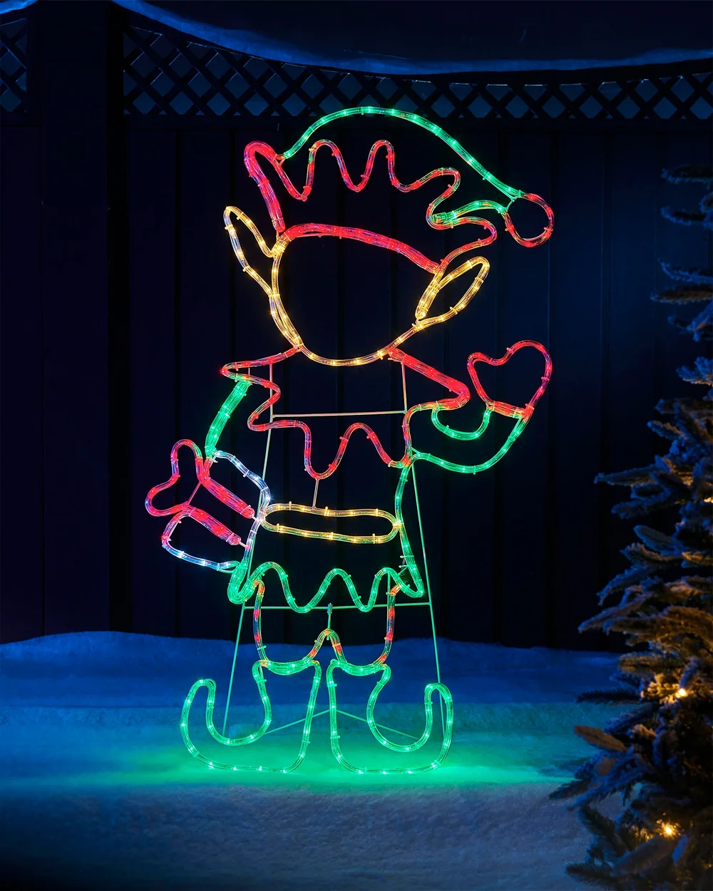 WeRChristmas White 2D Elf Rope Light Silhouette 116 Cm - No Size Image 2