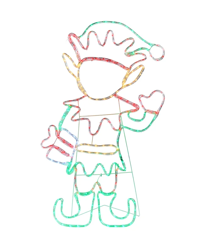WeRChristmas White 2D Elf Rope Light Silhouette 116 Cm