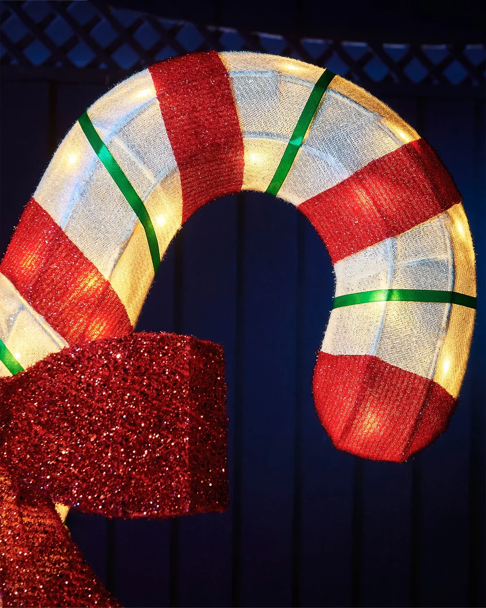 WeRChristmas White Pre-Lit 3D Candy Cane Silhouette 100 Cm - No Size Image 3