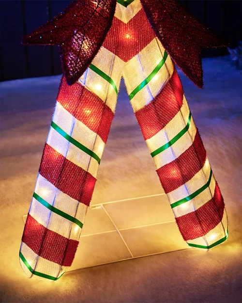 WeRChristmas White Pre-Lit 3D Candy Cane Silhouette 100 Cm - No Size Image 4
