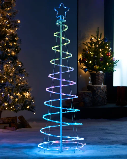 WeRChristmas White Spiral Rope Light Christmas Tree Silhouette 5 Ft - No Size Image 3
