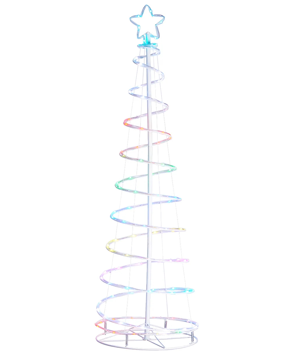 WeRChristmas White Spiral Rope Light Christmas Tree Silhouette 5 Ft - No Size Image 1