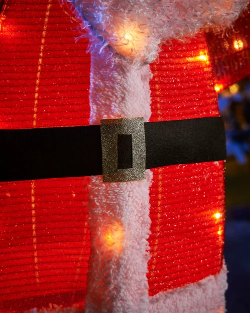 WeRChristmas White 3D Tinsel Santa With Gift Box Silhouette 121 X 95 Cm - No Size Image 3