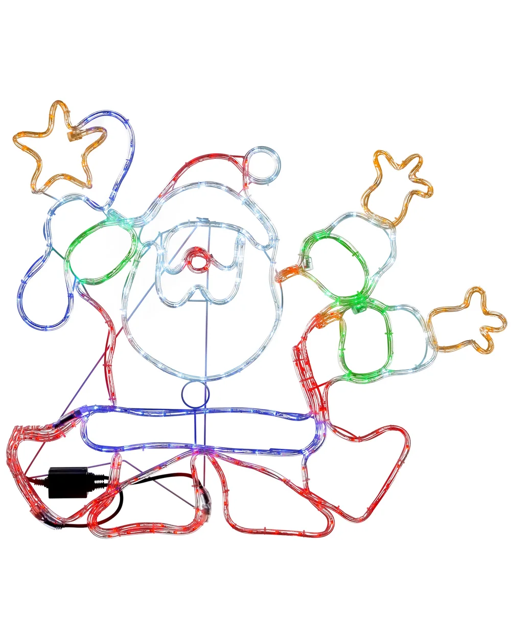 WeRChristmas White Animated Santa Rope Light Silhouette 90 Cm - No Size Image 1