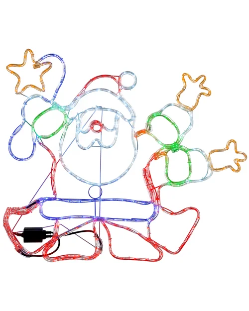 WeRChristmas White Animated Santa Rope Light Silhouette 90 Cm - No Size Image 1