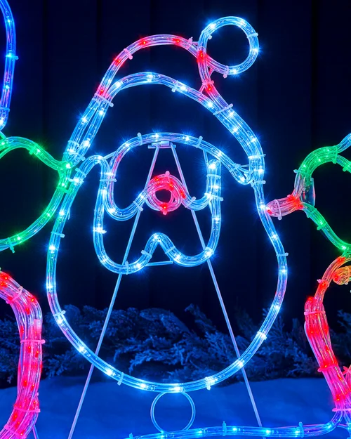 WeRChristmas White Animated Santa Rope Light Silhouette 90 Cm - No Size Image 4