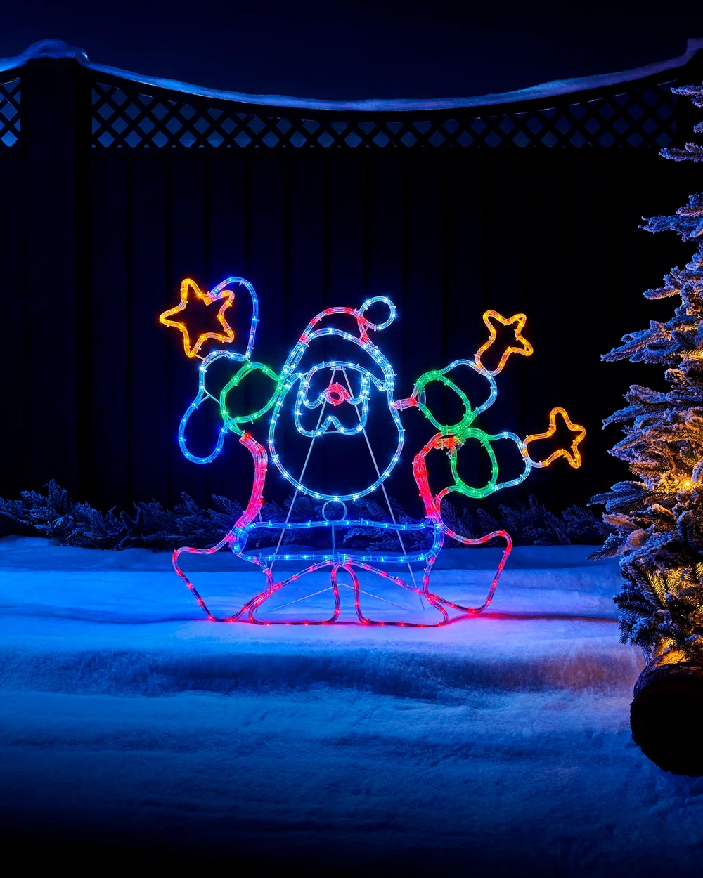 WeRChristmas White Animated Santa Rope Light Silhouette 90 Cm - No Size Image 3