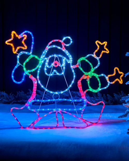 WeRChristmas White Animated Santa Rope Light Silhouette 90 Cm - No Size Image 2