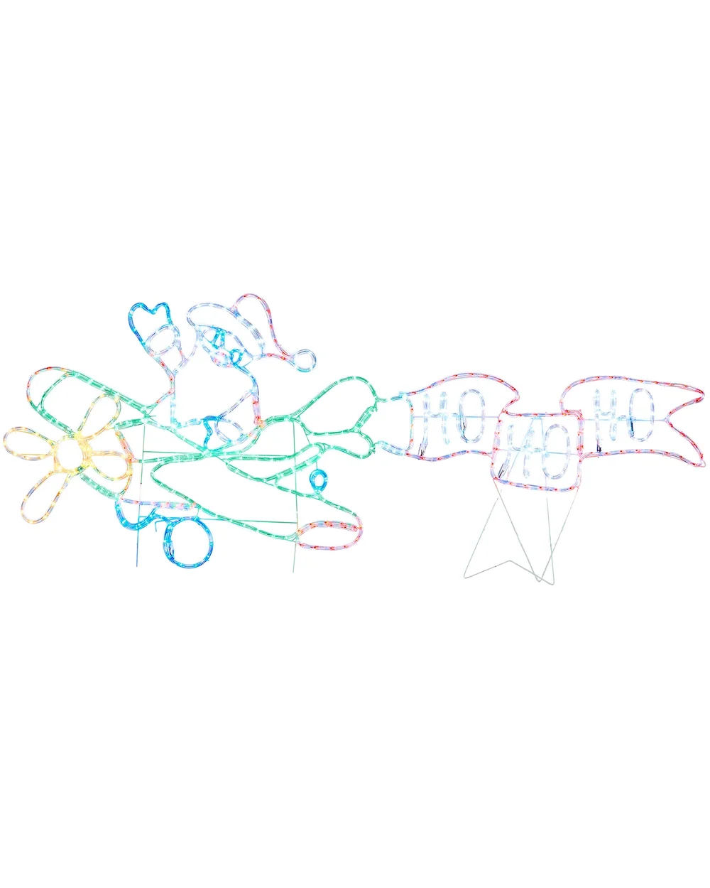 WeRChristmas Multi-Colour Animated Flying Santa Christmas Light Silhouette 456 Multi-Colour Leds 190 Cm - No Size Image 1