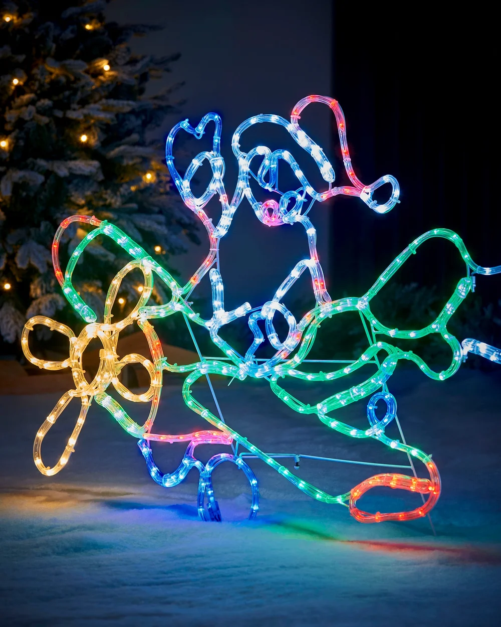 WeRChristmas Multi-Colour Animated Flying Santa Christmas Light Silhouette 456 Multi-Colour Leds 190 Cm - No Size Image 3