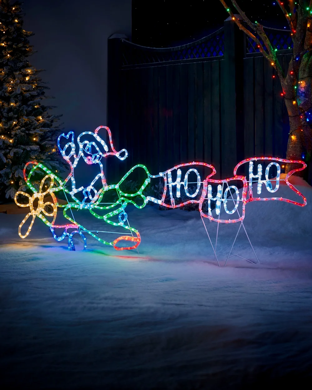 WeRChristmas Multi-Colour Animated Flying Santa Christmas Light Silhouette 456 Multi-Colour Leds 190 Cm - No Size Image 2