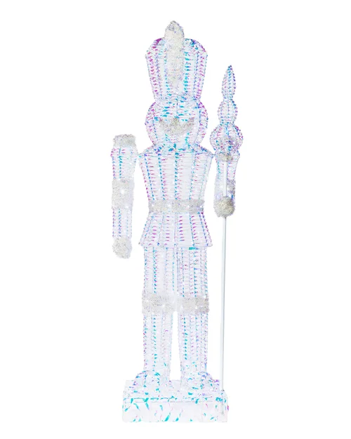 WeRChristmas Multi-Colour Pre-Lit Iridescent Nutcracker 400 White Leds 5 M Lead Entrance And Garden Display 6.5 Ft - No Size Image 1
