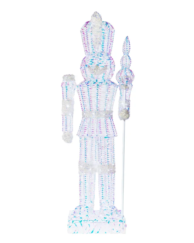WeRChristmas Multi-Colour Pre-Lit Iridescent Nutcracker 400 White Leds 5 M Lead Entrance And Garden Display 6.5 Ft