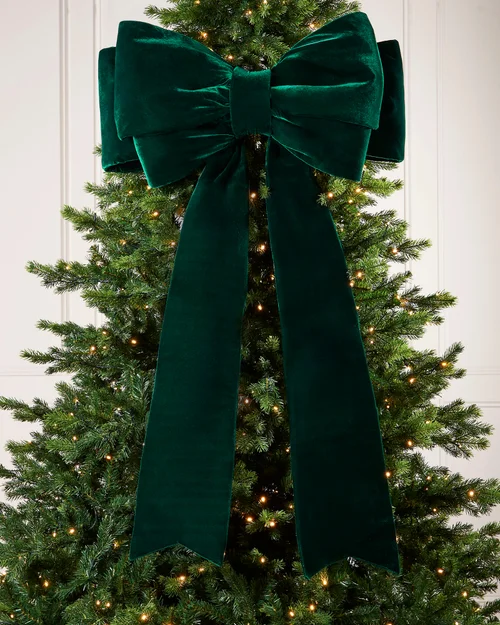 WeRChristmas Sage Green Large Velvet Christmas Bow 140 Cm - No Size Image 2