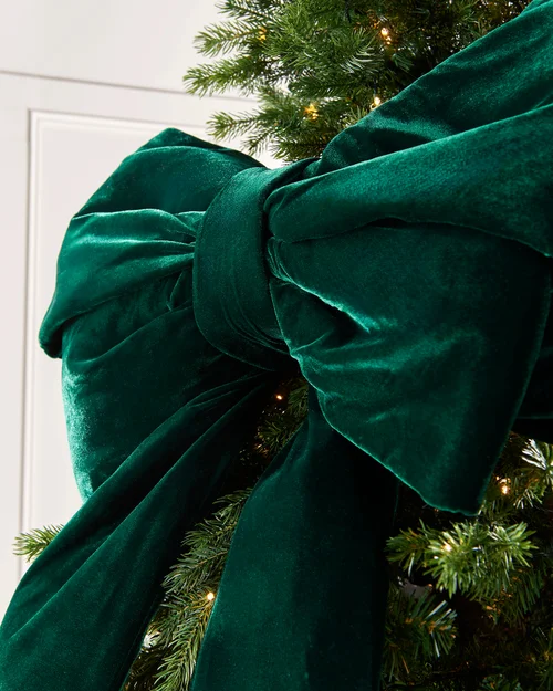WeRChristmas Sage Green Large Velvet Christmas Bow 140 Cm - No Size Image 3