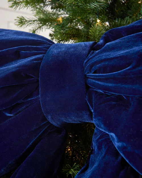 WeRChristmas Navy Large Velvet Christmas Bow 140 Cm - No Size Image 4