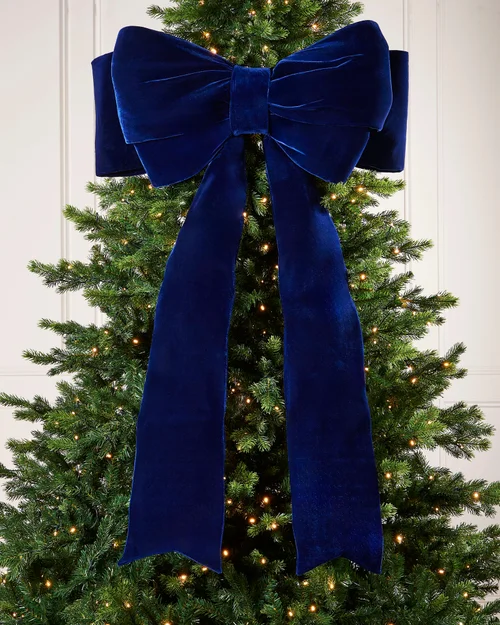 WeRChristmas Navy Large Velvet Christmas Bow 140 Cm - No Size Image 2