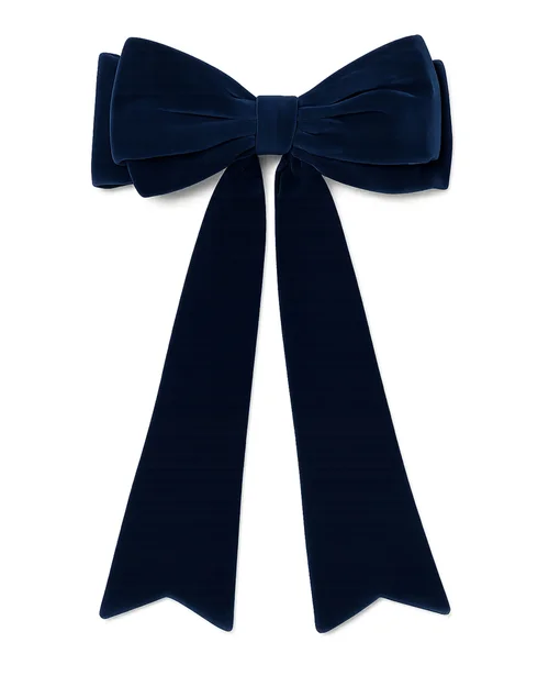 WeRChristmas Navy Large Velvet Christmas Bow 140 Cm - No Size Image 1