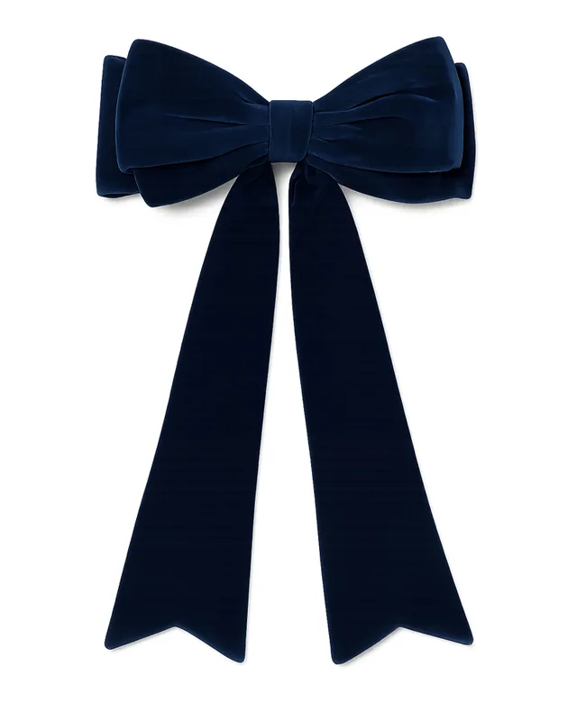 WeRChristmas Navy Large Velvet Christmas Bow 140 Cm